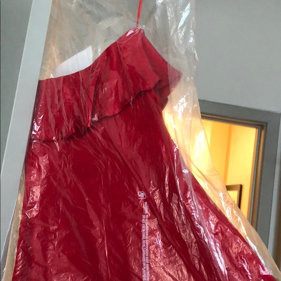 Jay Godfrey Red Strapless Dress - Picture 5 of 7